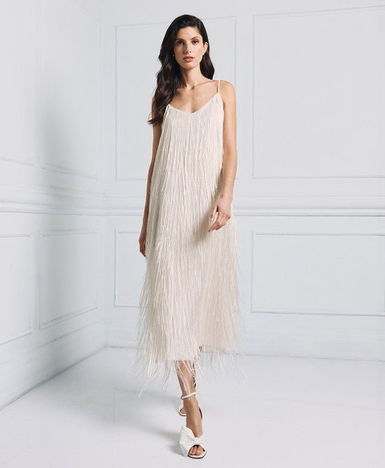 Φόρεμα μακρύ με κρόσια -  ACCESS FASHION- White / M-White / XS