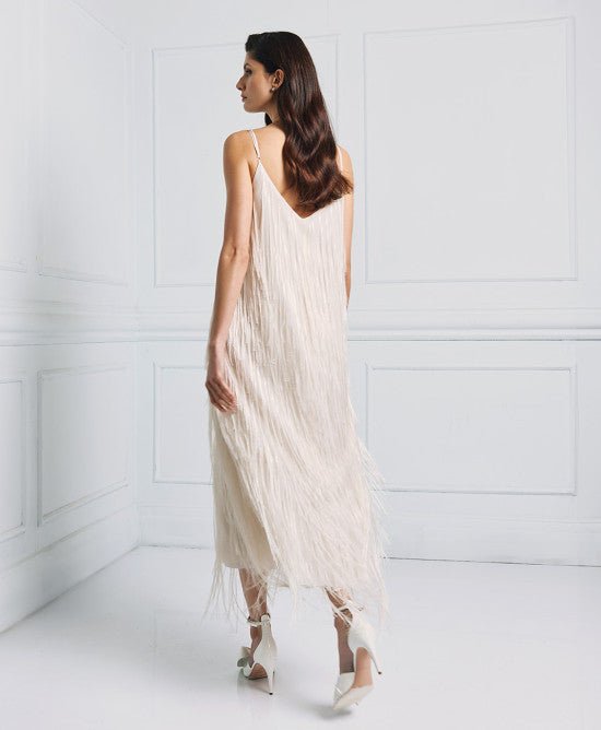 Φόρεμα μακρύ με κρόσια -  ACCESS FASHION- White / M-White / XS
