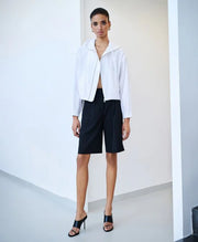 ACCESS Τζάκετ bomber με κουκούλα / 63-1008 -  ACCESS FASHION- Λευκό / S-Λευκό / M