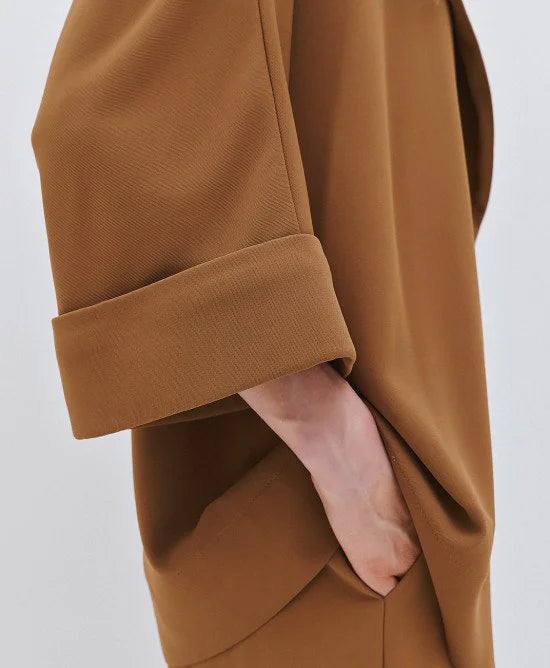 ACCESS Σακάκι oversized χωρίς κουμπιά / 63-1028 -  ACCESS FASHION- Brown / S/M-Brown / M/L