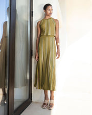 AGGEL Lurex Midi Φούστα Χρυσό-Λαδί -  AGGEL KNITWEAR- Gold / M-Gold / L