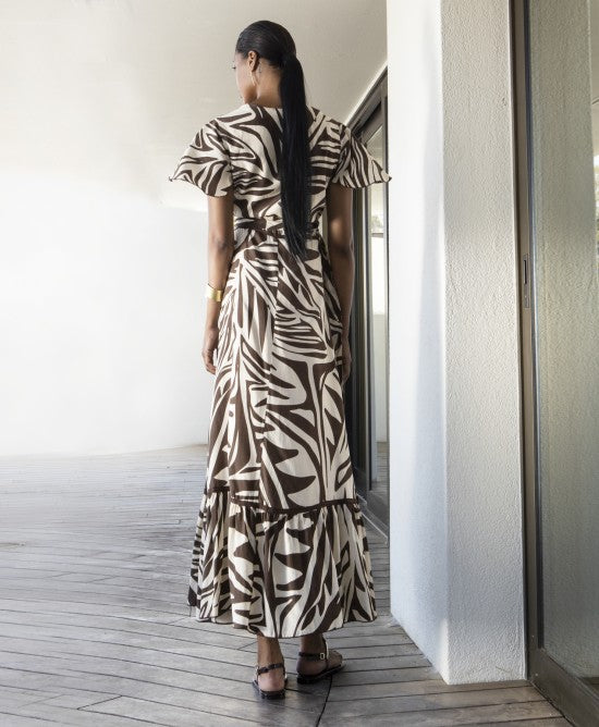 AGGEL Safari Print Maxi Φόρεμα -  AGGEL KNITWEAR- Φλοράλ / M-Φλοράλ / L-Φλοράλ / XL