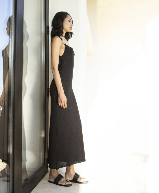 AGGEL Shimmer Knit Midi Φόρεμα -  AGGEL KNITWEAR- Μαύρο / S-Μαύρο / M-Μαύρο / L