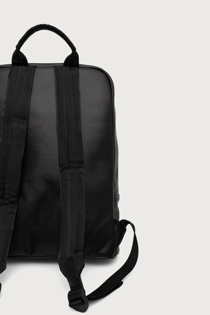 JUST CAVALLI Backpack με Ανάγλυφη Υφή και Χρυσές Λεπτομέρειες