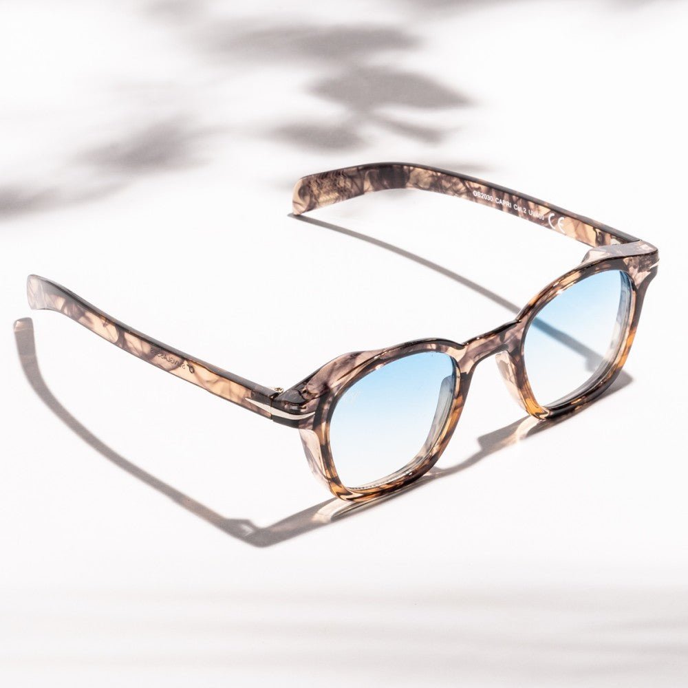 Capri Havana Blue -  OS Sunglasses- Smoky Blue / Havana