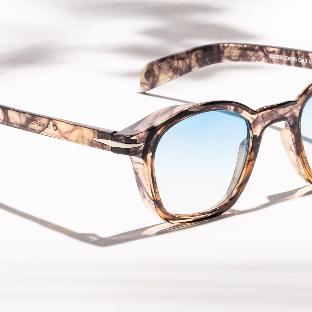 Capri Havana Blue -  OS Sunglasses- Smoky Blue / Havana