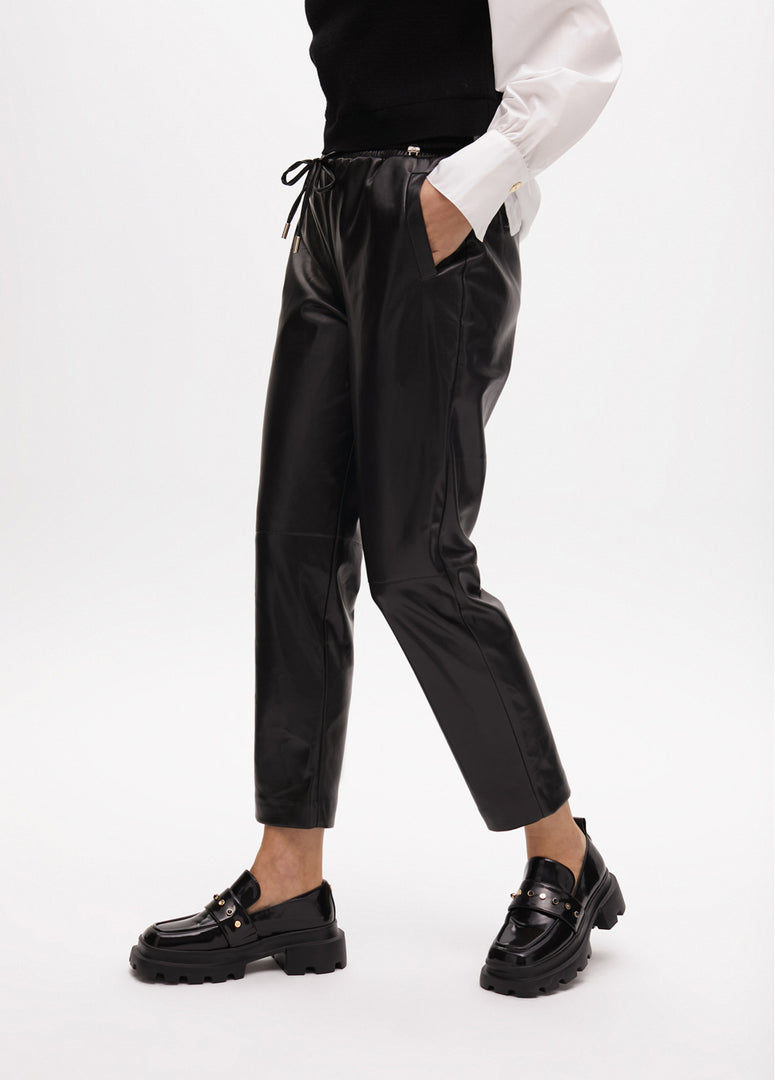 FAUX LEATHER JOGGING TROUSERS / LF2514025 -  LOLA CASADEMUNT- Μαύρο / M-Μαύρο / L-Μαύρο / XL