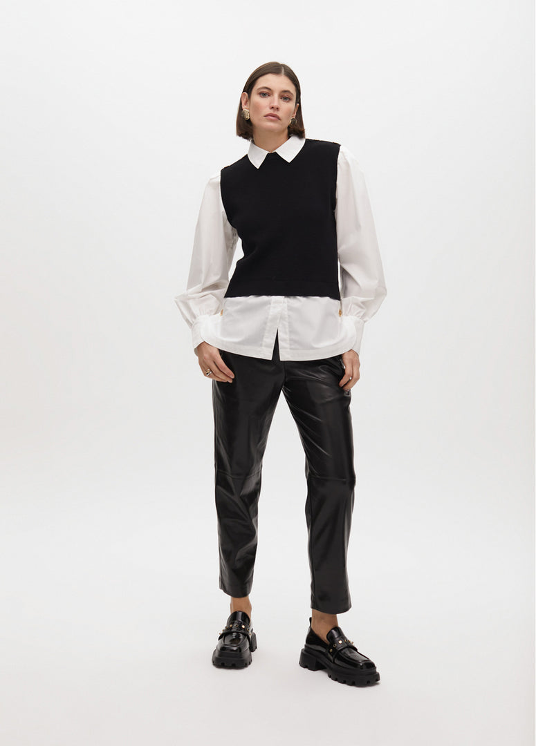 FAUX LEATHER JOGGING TROUSERS / LF2514025 -  LOLA CASADEMUNT- Μαύρο / M-Μαύρο / L-Μαύρο / XL