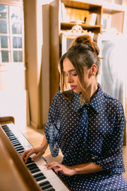 FIVEPM BLOOM POLKA DOT SHIRT -  5PM- Navy / One size