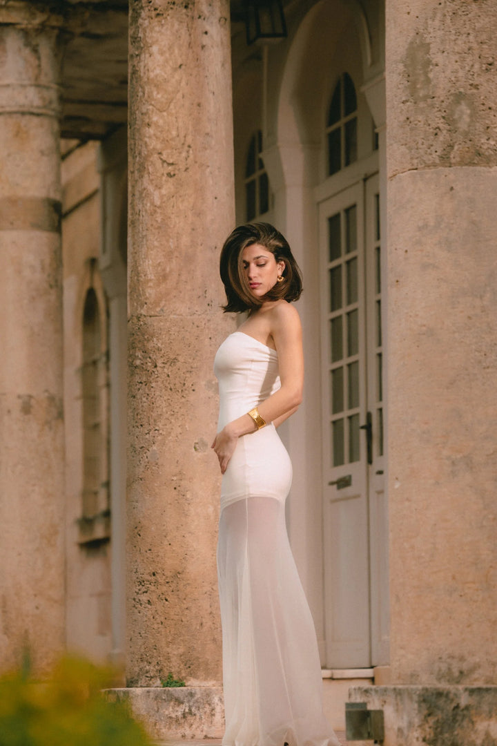 FIVEPM Eve Strapless Butter Yellow Dress -  5PM- Yellow / S-Yellow / M-Yellow / L