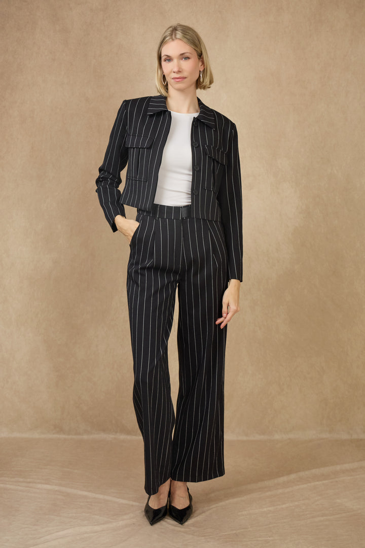 Lulumary Φαρδύ ριγέ παντελόνι σε ίσια γραμμή