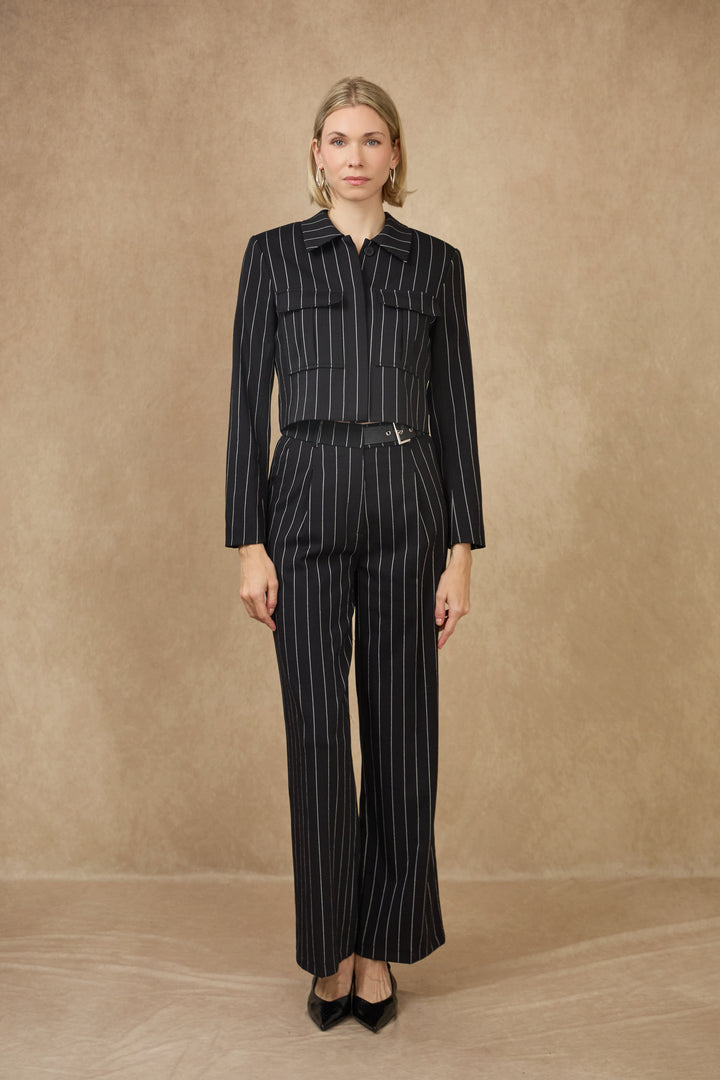 Lulumary Φαρδύ ριγέ παντελόνι σε ίσια γραμμή