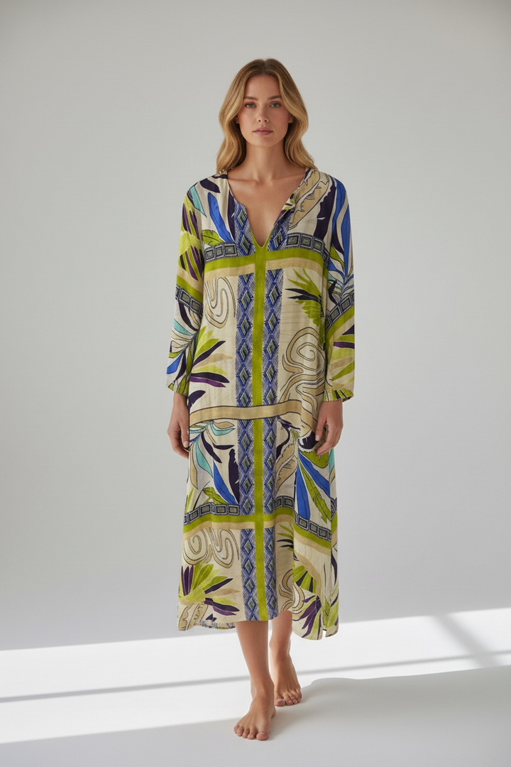NEMA RESORTWEAR Printed Maxi Φόρεμα