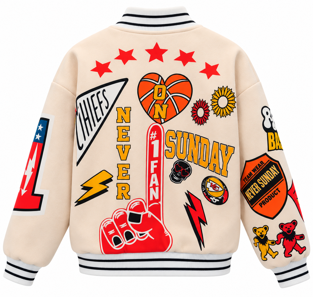 Never on Sunday Bomber Jacket Graphic Print