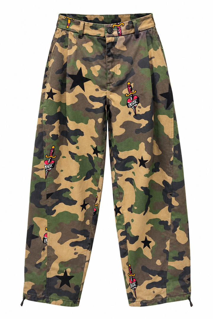 NEVER ON SUNDAY Camo Παντελόνι με Graphic Prints