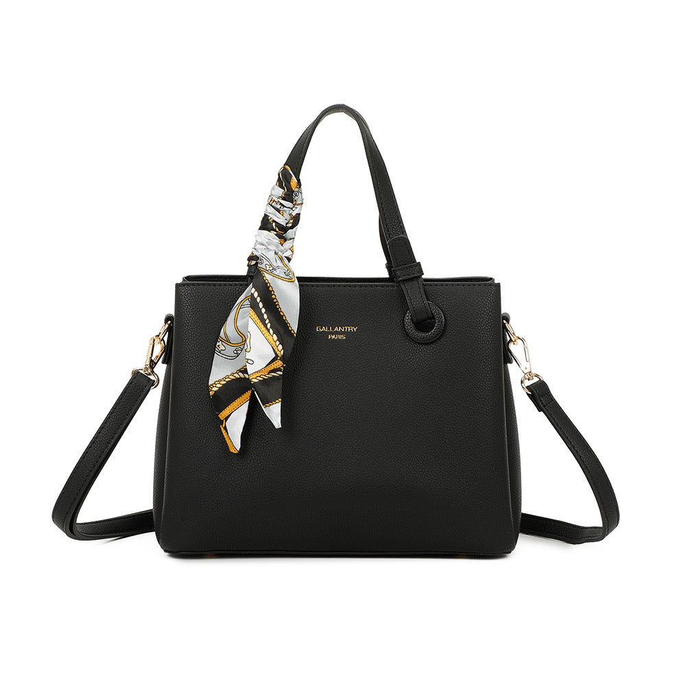 Elise Scarf Tote Bag Μαύρη