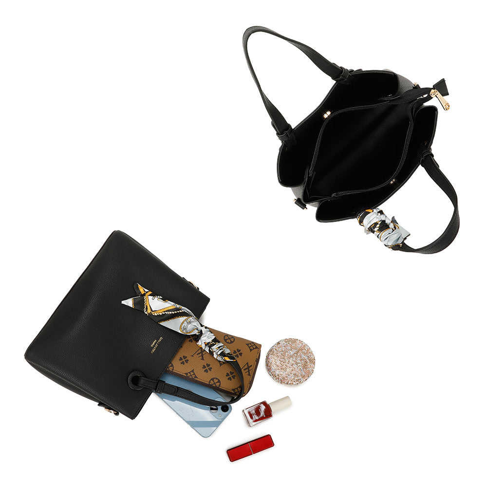 Elise Scarf Tote Bag Μαύρη