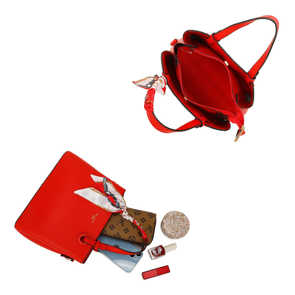 Elise Scarf Tote Bag Κόκκινη