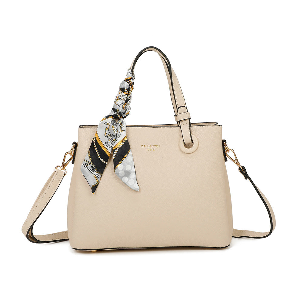 Elise Scarf Tote Bag Μπεζ