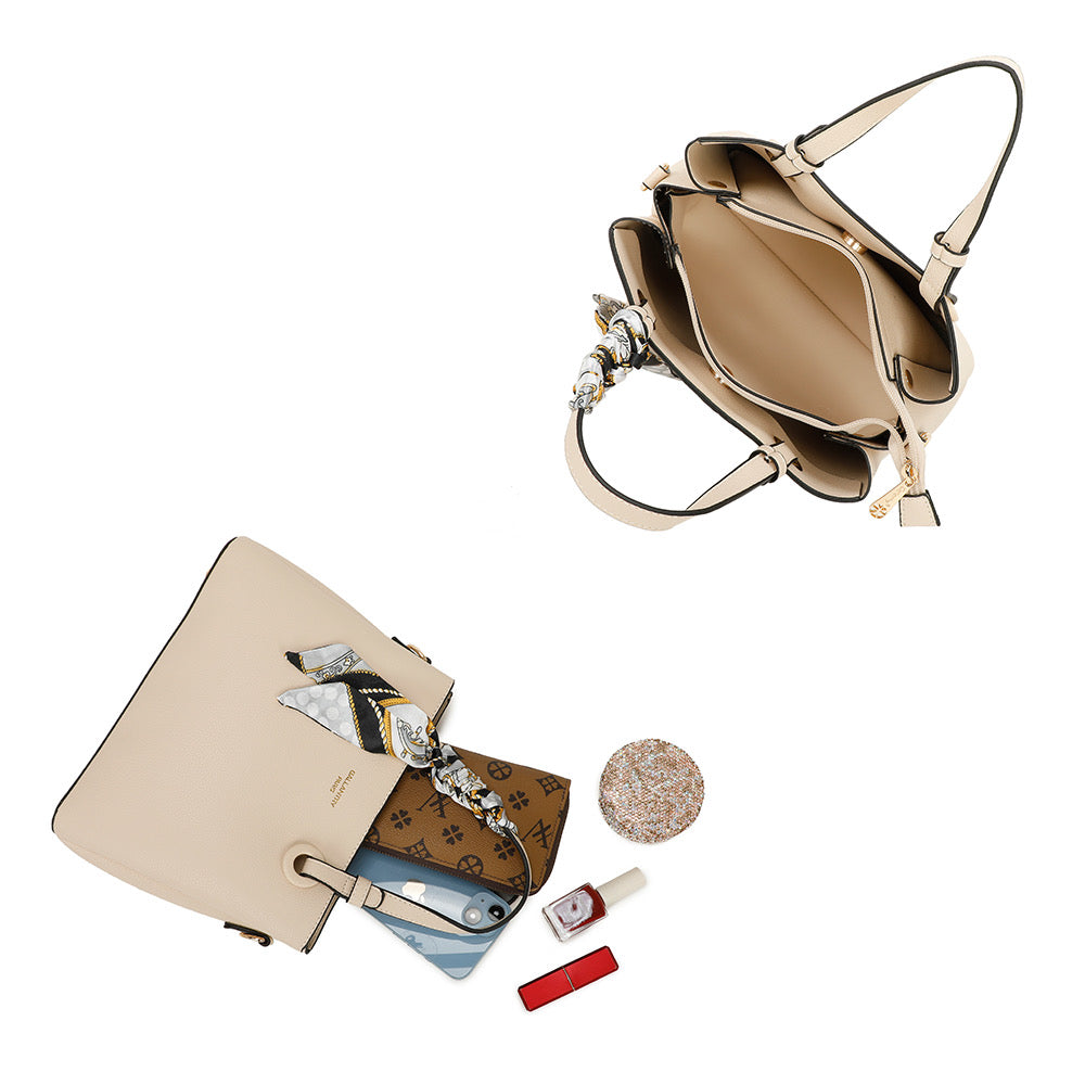 Elise Scarf Tote Bag Μπεζ