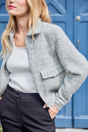 Boucle Wool Jacket Light Grey / V336