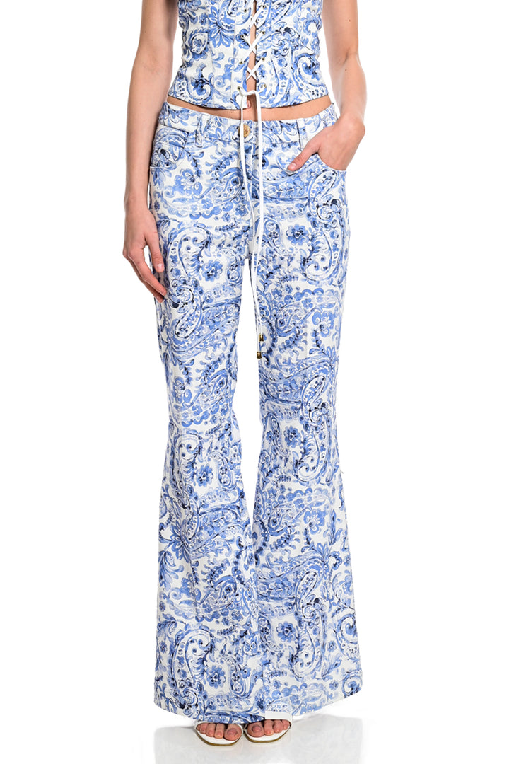 WE COSS Paisley Print Wide Leg Pants