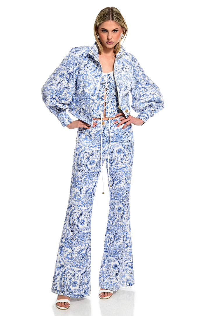 WE COSS Paisley Print Wide Leg Pants