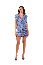 Μίνι animal print φόρεμα με draped σχέδιο / 25142036 -  WE COSS- Animal / L-Animal / S