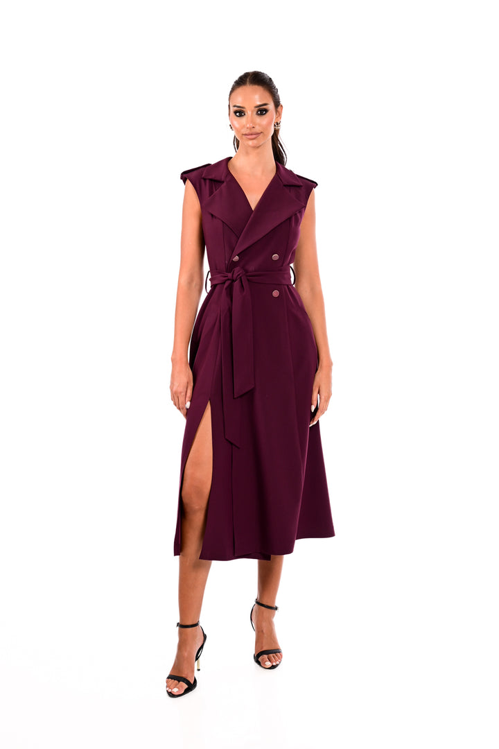 Midi Φόρεμα Blazer Style με ζώνη /25142014