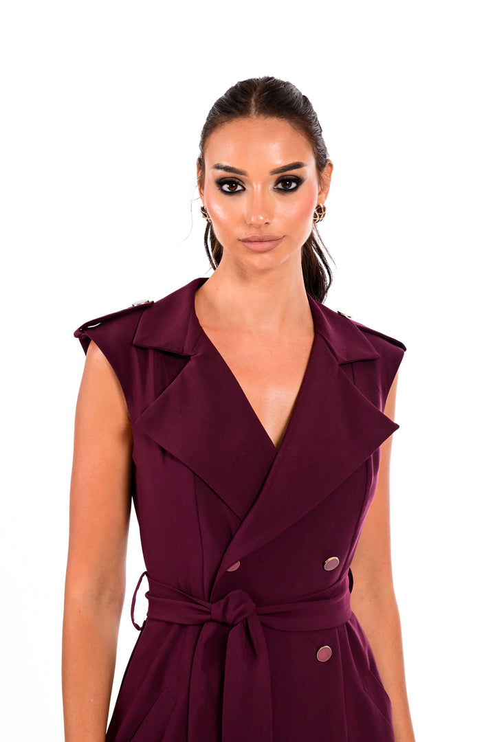 Midi Φόρεμα Blazer Style με ζώνη /25142014