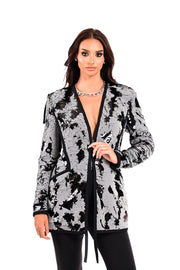 WE COSS Silver Echo Σακάκι με Παγιέτα