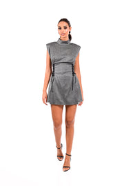 Structured Ολόσωμο Φορμάκι με δέσιμο στη μέση /25146001 -  WE COSS- Grey / M-Grey / S