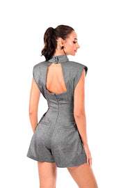 Structured Ολόσωμο Φορμάκι με δέσιμο στη μέση /25146001 -  WE COSS- Grey / M-Grey / S