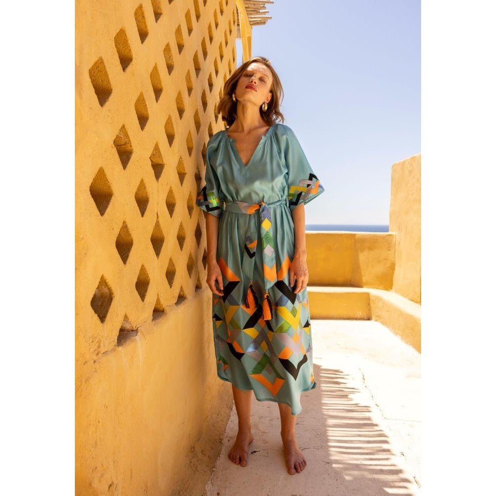 IRIS Midi Dress -  NEMA RESORTWEAR- M / Blue-L / Blue-S / Blue