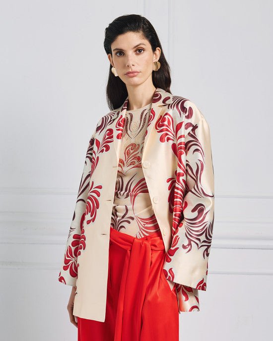 Jacket oversized εμπριμέ -  ACCESS FASHION- Red / S/M-Red / M/L