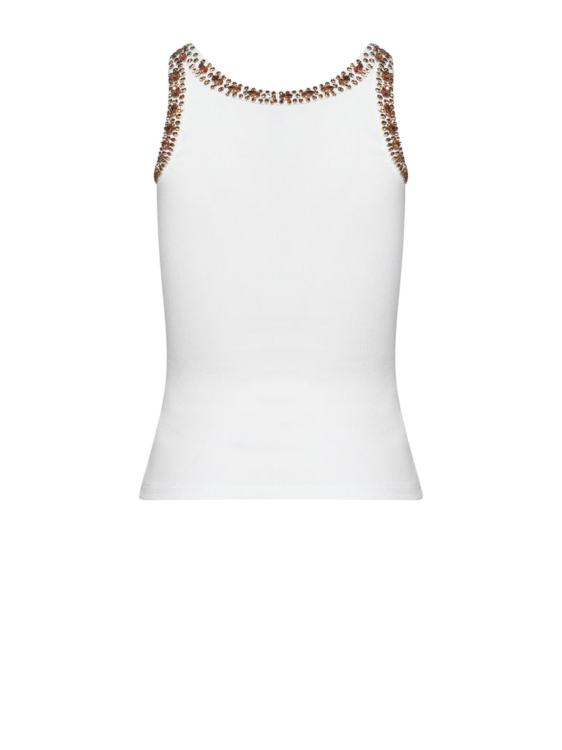John Richmond Top Λευκό με Strass Λεπτομέρειες -  JOHN RICHMOND- Λευκό / XS-Λευκό / S-Λευκό / M