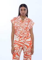 LOLA CASADEMUNT Μπλούζα με Abstract Print /LS2615097 -  LOLA CASADEMUNT- Orange / S-Orange / M-Orange / L