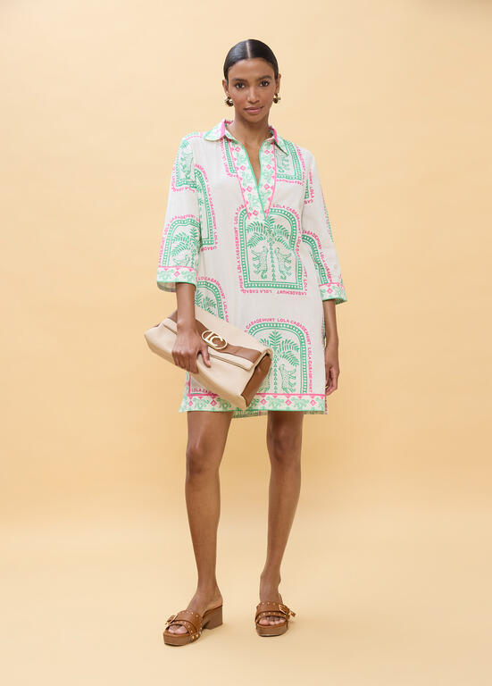 LOLA CASADEMUNT Πουκαμισοφόρεμα με Ethnic Print Λευκό -  LOLA CASADEMUNT- Λευκό / XS-Λευκό / S-Λευκό / M