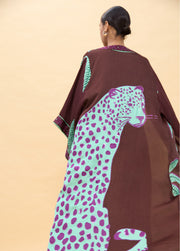 LOLA CASADEMUNT Palm Tree Kimono -  LOLA CASADEMUNT- Brown / S-Brown / M-Brown / L
