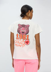 LOLA CASADEMUNT T-Shirt με V Λαιμόκοψη και Graphic Print /LS2615043 -  LOLA CASADEMUNT- Λευκό / S-Λευκό / M-Λευκό / L-Λευκό / XL