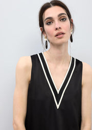 LOLA CASADEMUNT Αμάνικη Μπλούζα με V Λαιμόκοψη /LS2615056 -  LOLA CASADEMUNT- Μαύρο / S-Μαύρο / M-Μαύρο / L-Μαύρο / XL