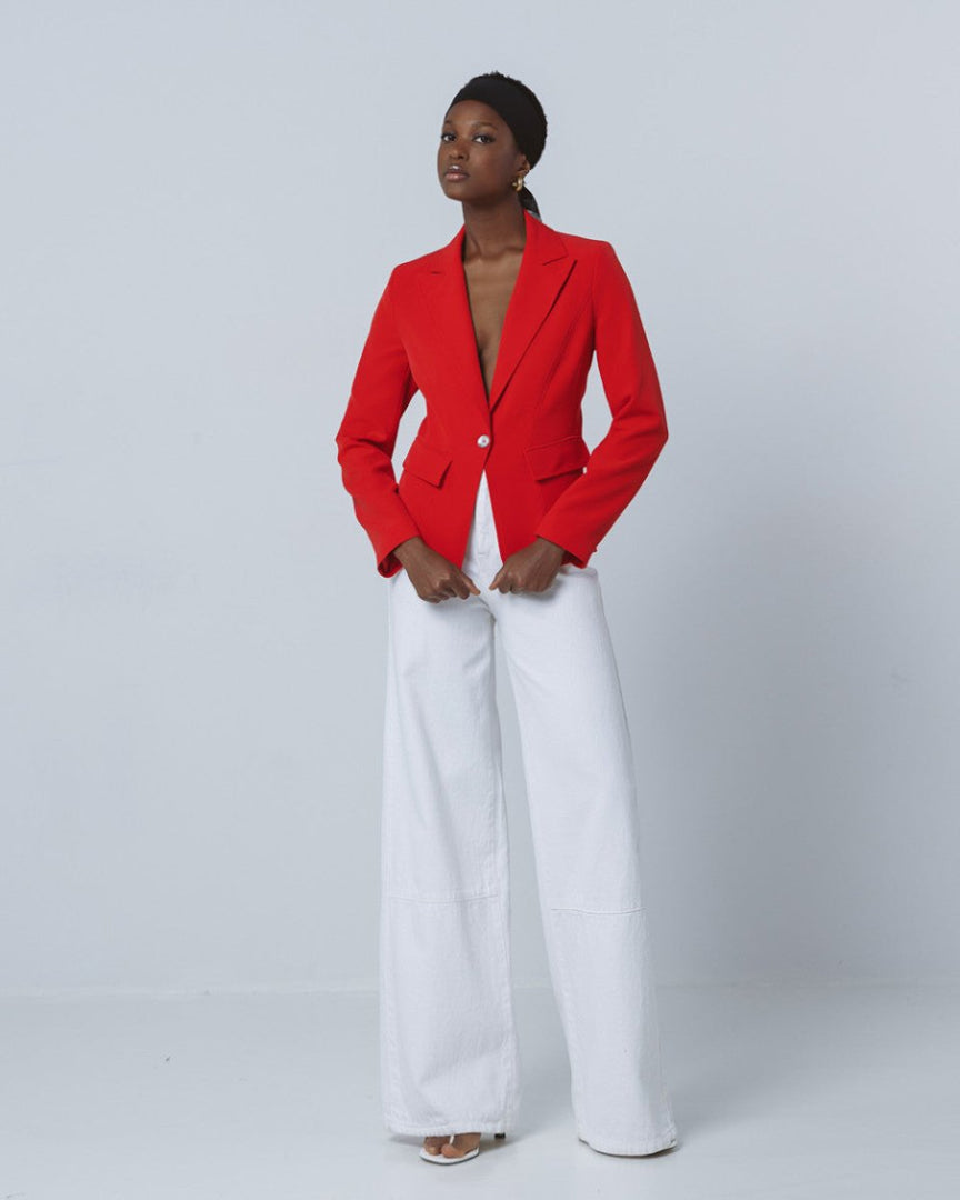 Σακάκι μεσάτο με ραφές -  Love Boutique- Red / 46-Red / 48-Red / 50