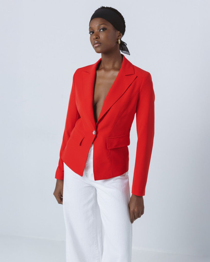Σακάκι μεσάτο με ραφές -  Love Boutique- Red / 46-Red / 48-Red / 50