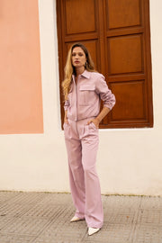 Lulumary Παντελόνι με Σούρες -  LULUMARY- Pink / S-Pink / M-Pink / L