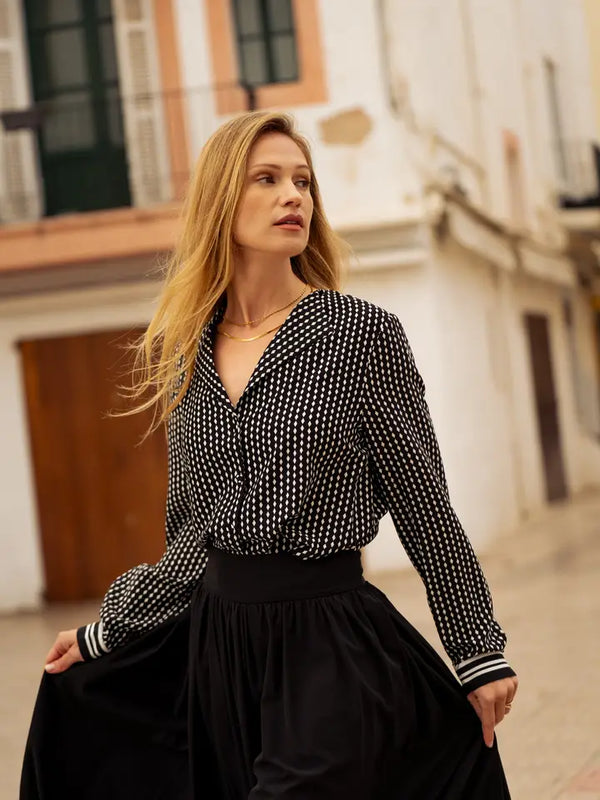 Lulumary Polka Dot Πουκάμισο -  LULUMARY- Black / S-Black / M-Black / L
