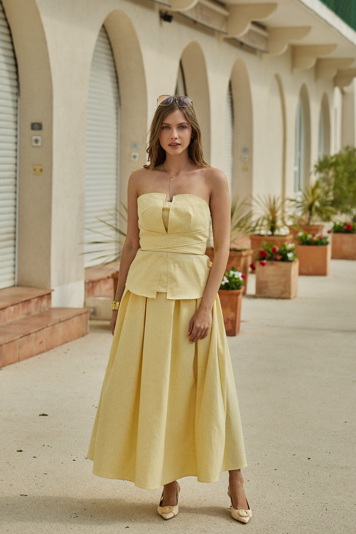 Lulumary Top Bustier Yellow -  LULUMARY- Yellow / S-Yellow / M-Yellow / L