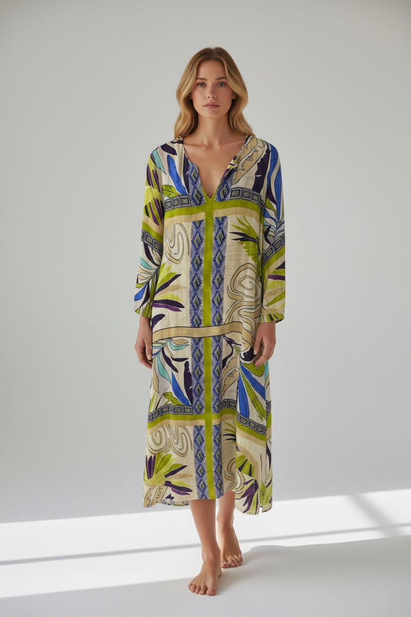 NEMA RESORTWEAR Printed Maxi Φόρεμα