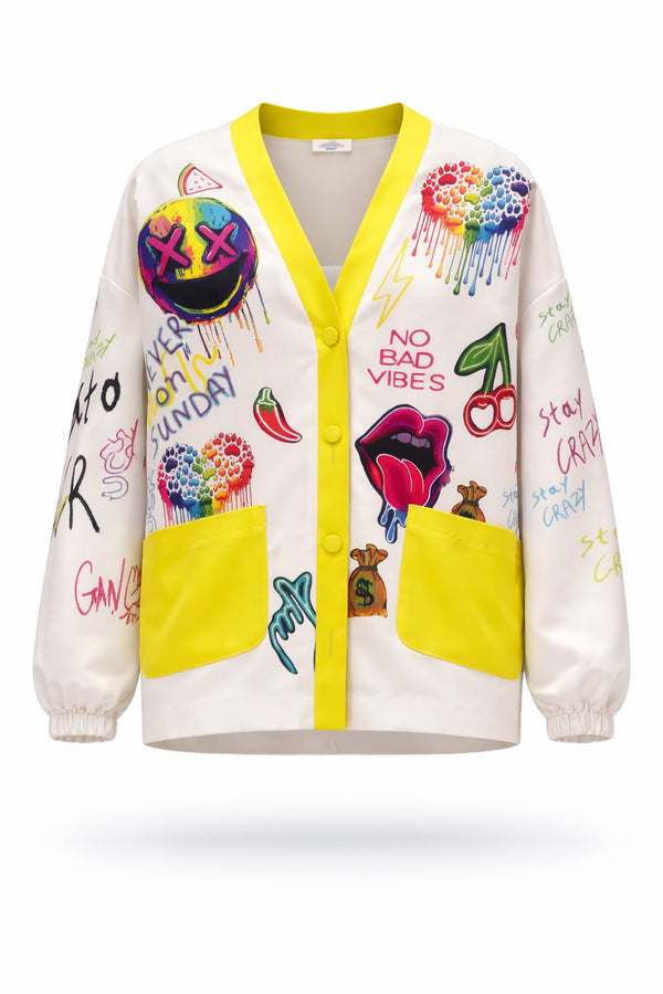 NEVER ON SUNDAY No Bad Vibes Jacket -  NEMA RESORTWEAR- Λευκό / S-Λευκό / M