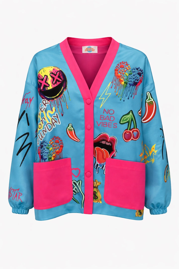 NEVER ON SUNDAY No Bad Vibes Jacket -  NEMA RESORTWEAR- Μπλε / S-Μπλε / M-Μπλε / L