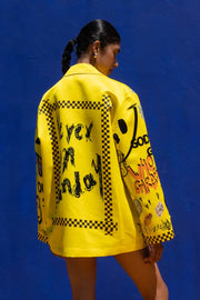 Never on Sunday Out of Line Jacket Yellow -  NEMA RESORTWEAR- Yellow / S-Yellow / M-Yellow / L